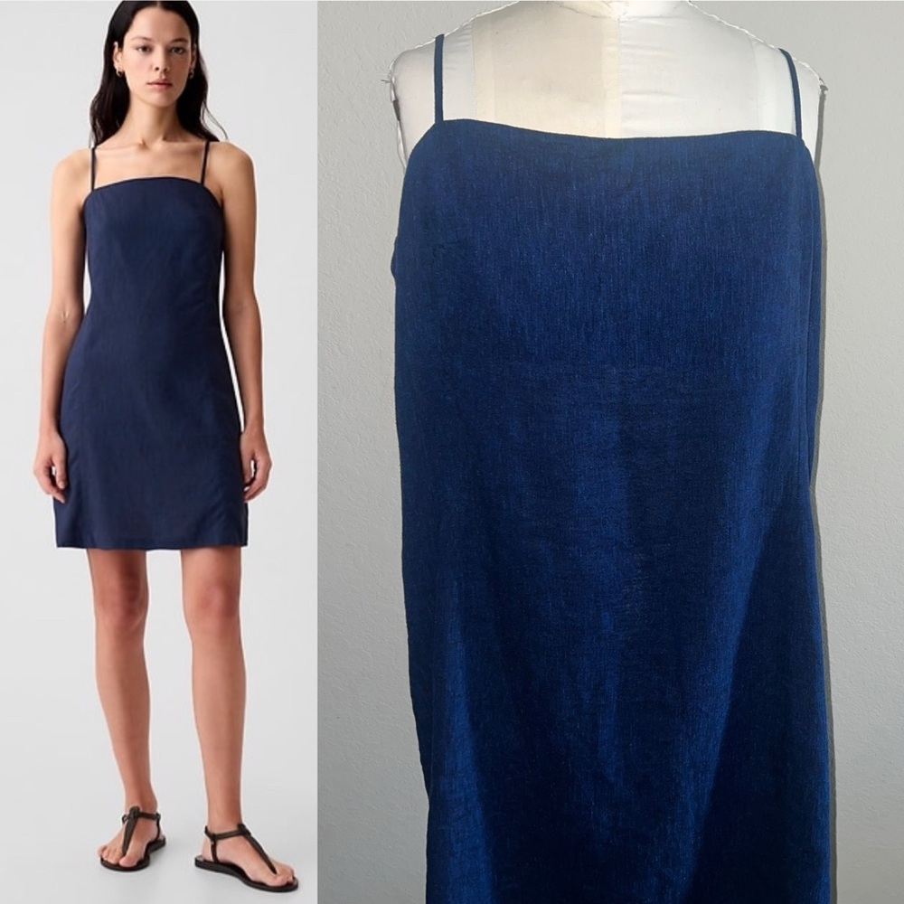 Gap Navy linen blend mini dress